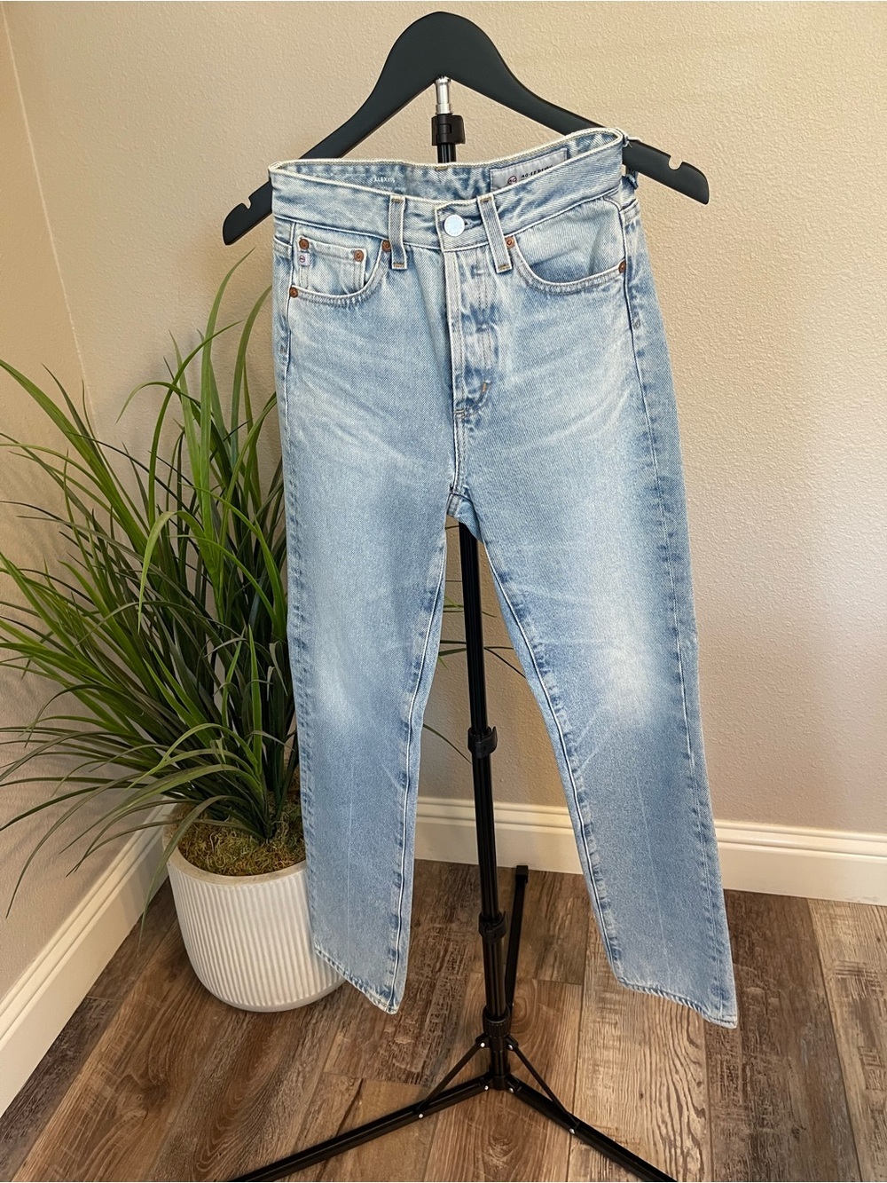 Ag Adriano Goldschmied Light Blue High-Rise Tapered Jeans